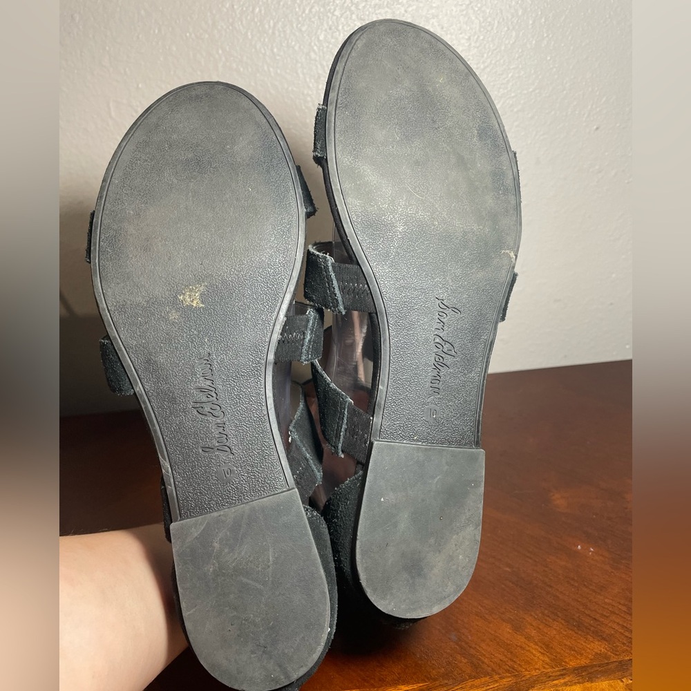 Sam Edelman Gladiator Sandal with silver grommets and zipper closure - Picture 6 of 7